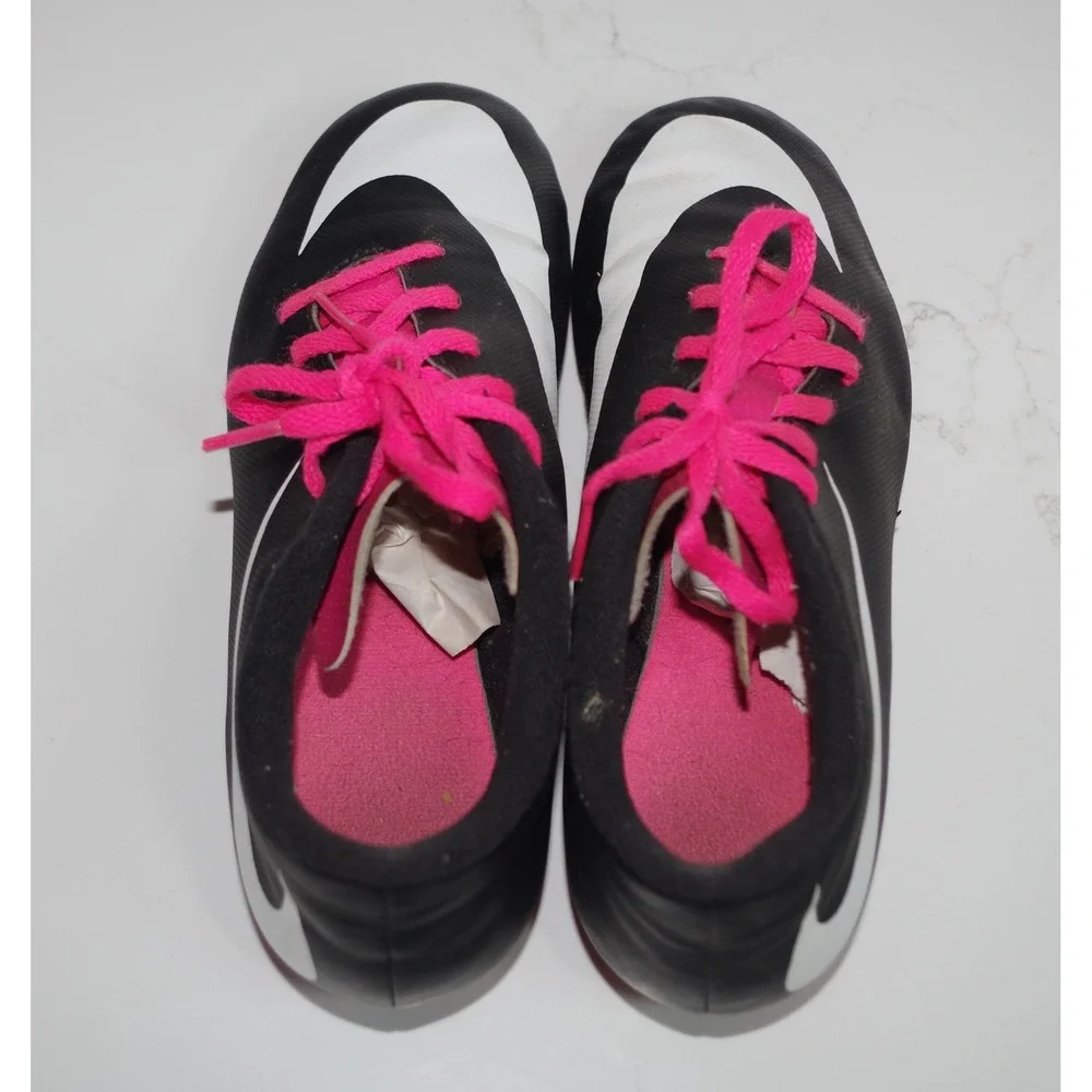 Nike Mercurial Victory V FG Kids Size 2.5Y Soccer Cleats Black Pink 749906-016